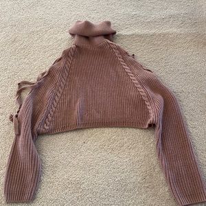 Cropped turtleneck sweater